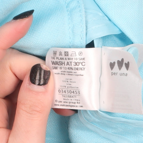 Marks and Spencer Per Una Blue Pure Linen Women’s Blazer Size 20