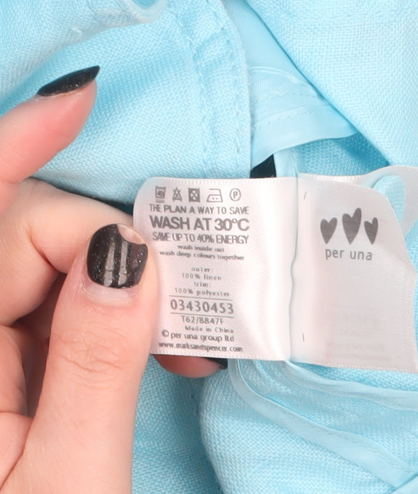 Marks and Spencer Per Una Blue Pure Linen Women’s Blazer Size 20