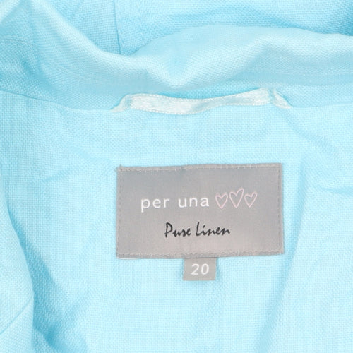 Marks and Spencer Per Una Blue Pure Linen Women’s Blazer Size 20