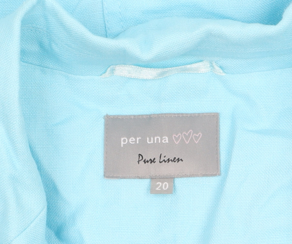 Marks and Spencer Per Una Blue Pure Linen Women’s Blazer Size 20