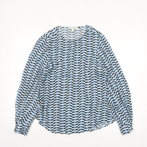 Marks and Spencer Autograph Blue Geometric Viscose Blouse Women’s UK 10