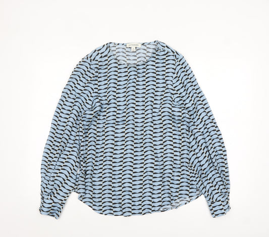 Marks and Spencer Autograph Blue Geometric Viscose Blouse Women’s UK 10