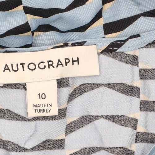 Marks and Spencer Autograph Blue Geometric Viscose Blouse Women’s UK 10