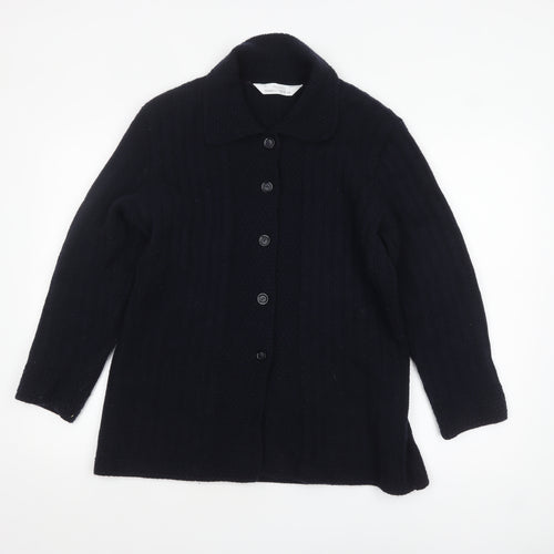 Marks and Spencer Women’s Black Wool Blend Collared Cardigan UK 16