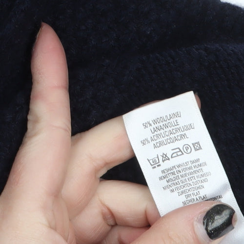 Marks and Spencer Women’s Black Wool Blend Collared Cardigan UK 16
