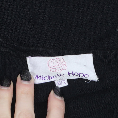 Michele Hope Women's Black Viscose Knit Cardigan Size 10/12