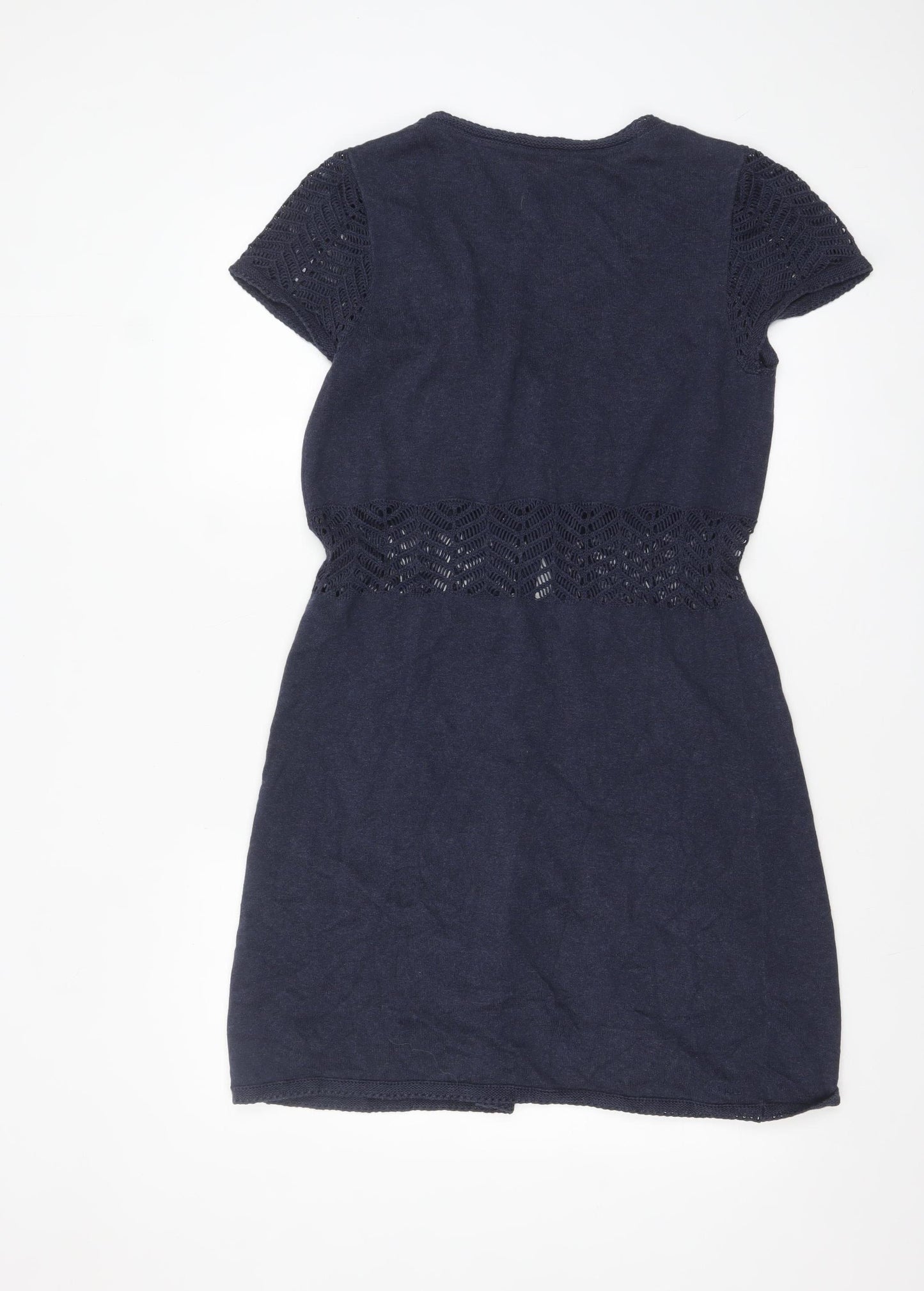 Fat Face Women’s Blue Short Sleeve Cotton Knit Cardigan Size 10