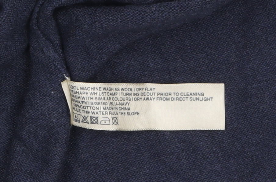 Fat Face Women’s Blue Short Sleeve Cotton Knit Cardigan Size 10