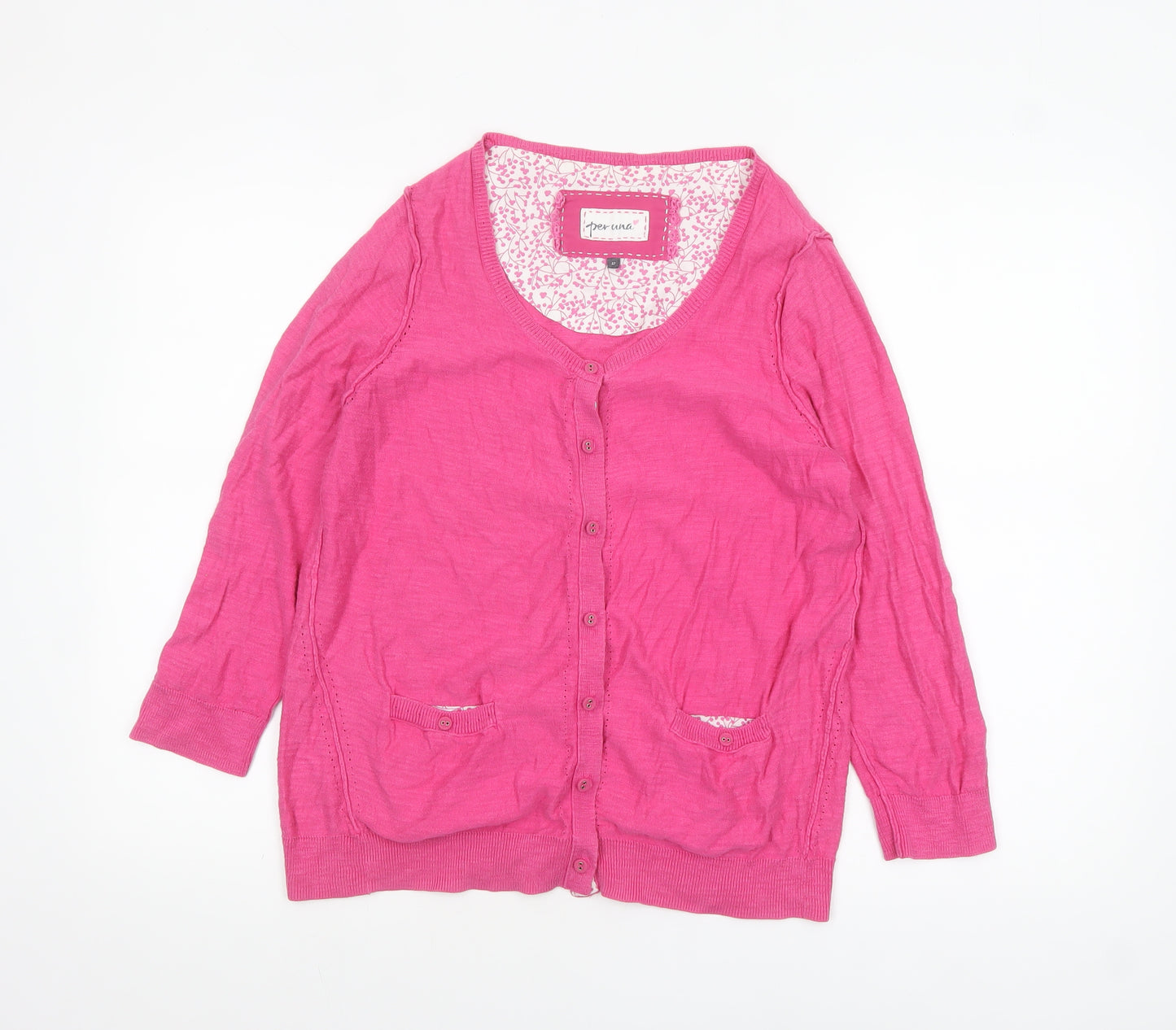 Marks and Spencer Per Una Women's Pink Cardigan Size 12 V-Neck Lightweight Knit