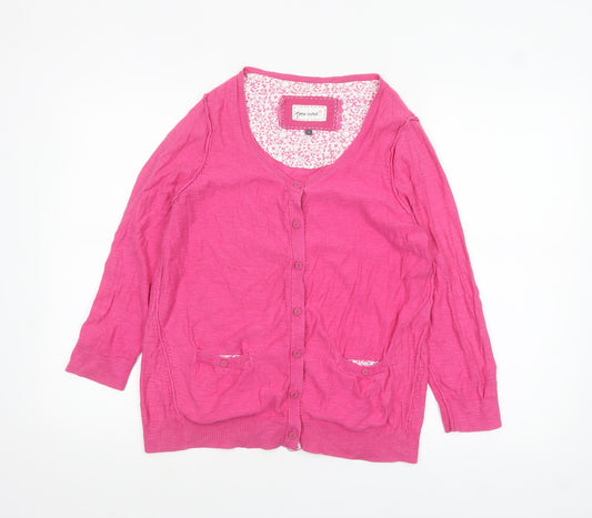 Marks and Spencer Per Una Women's Pink Cardigan Size 12 V-Neck Lightweight Knit