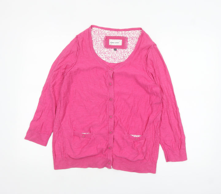Marks and Spencer Per Una Women's Pink Cardigan Size 12 V-Neck Lightweight Knit