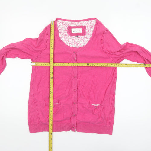 Marks and Spencer Per Una Women's Pink Cardigan Size 12 V-Neck Lightweight Knit