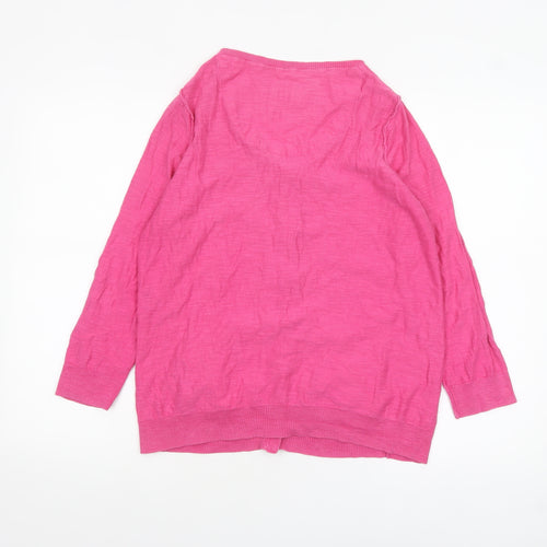 Marks and Spencer Per Una Women's Pink Cardigan Size 12 V-Neck Lightweight Knit