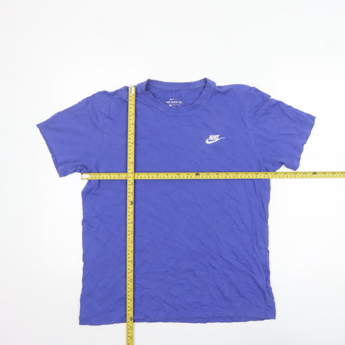 Nike Men's Blue Crew Neck Short Sleeve Cotton T-Shirt M