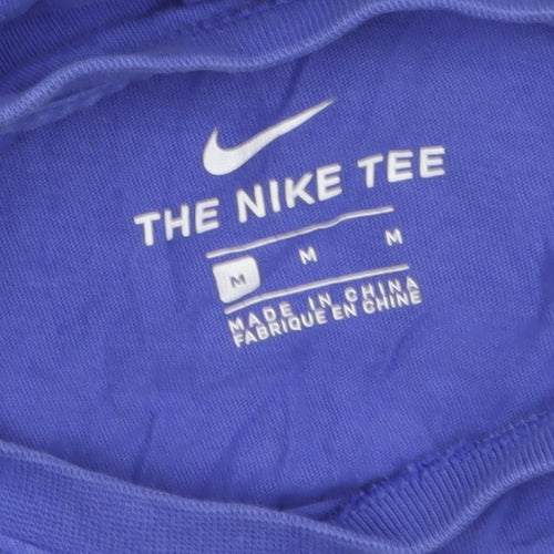 Nike Men's Blue Crew Neck Short Sleeve Cotton T-Shirt M