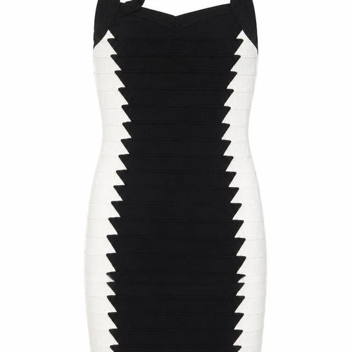 Boohoo Women's Black & White Sleeveless Bodycon Dress Size 8