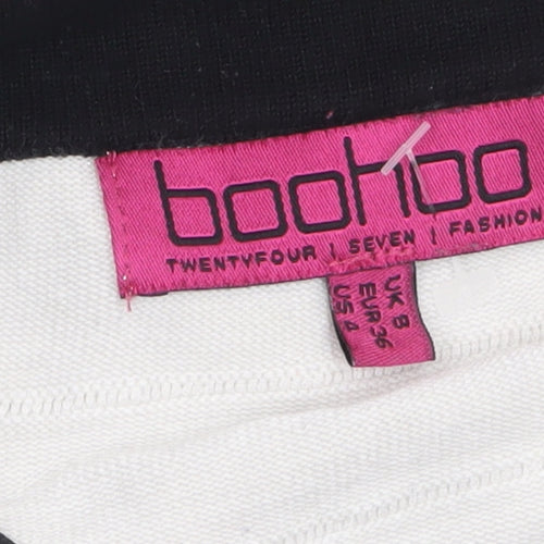 Boohoo Women's Black & White Sleeveless Bodycon Dress Size 8