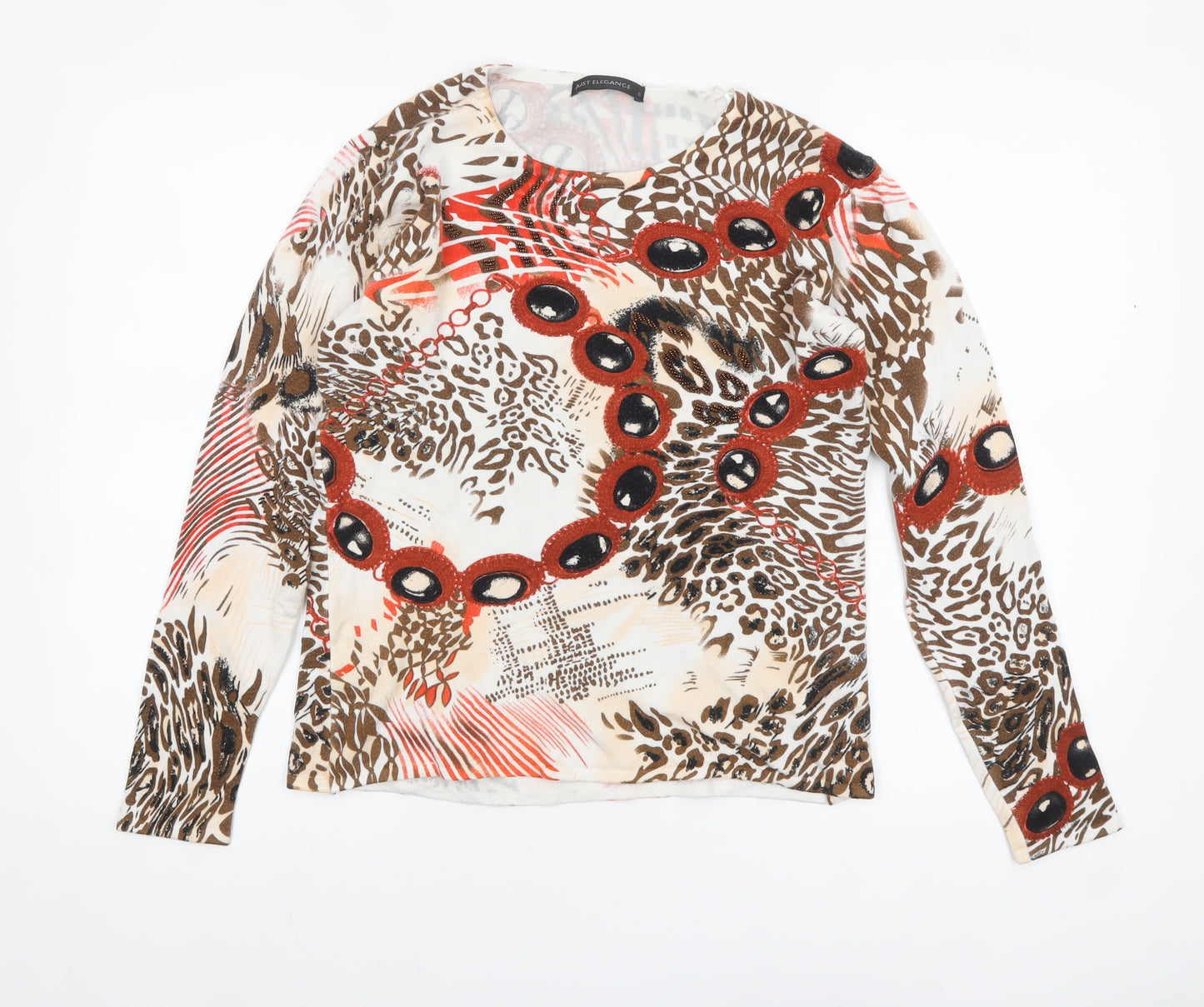 Just Elegance Women’s Multicoloured Animal Print Pullover Jumper S