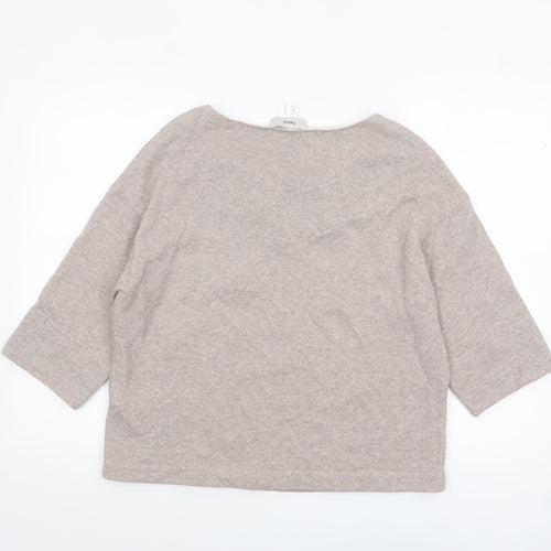 Heine Women’s Beige Sequin 3/4 Sleeve Knit Jumper Size 14