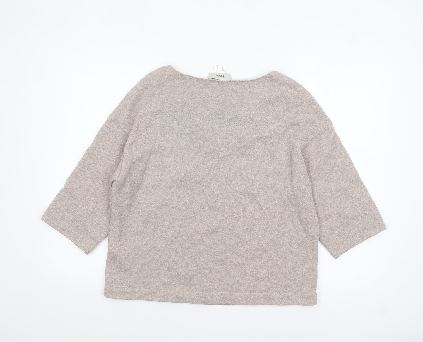 Heine Women’s Beige Sequin 3/4 Sleeve Knit Jumper Size 14