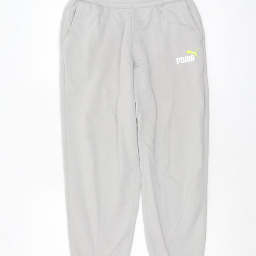 Puma Teens Grey XL Jogger Sweatpants Fleece Elastic Waist