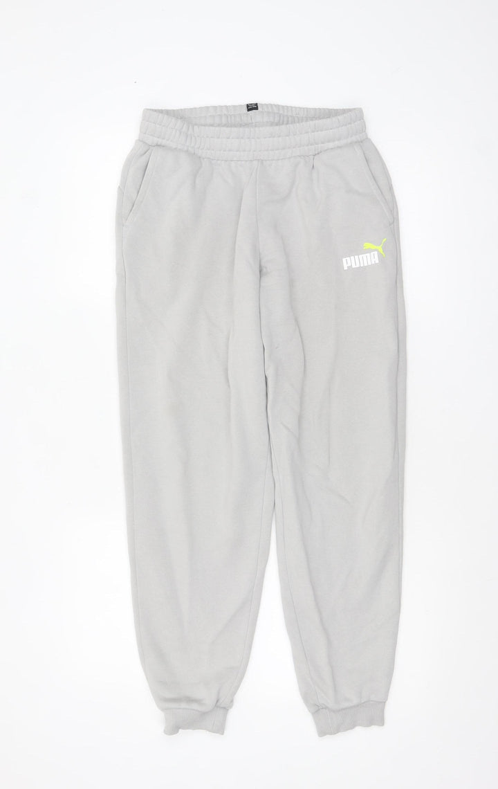 Puma Teens Grey XL Jogger Sweatpants Fleece Elastic Waist
