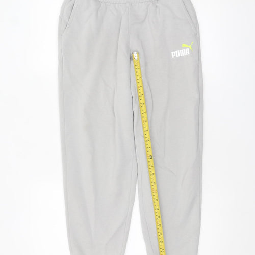 Puma Teens Grey XL Jogger Sweatpants Fleece Elastic Waist