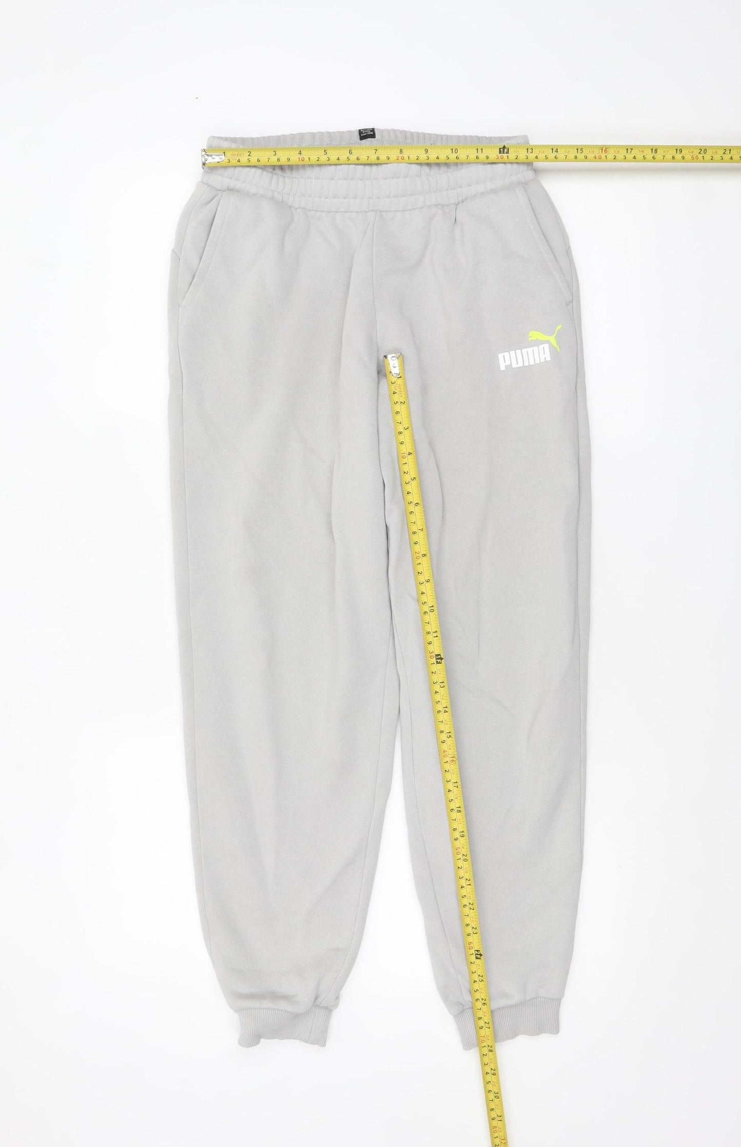 Puma Teens Grey XL Jogger Sweatpants Fleece Elastic Waist