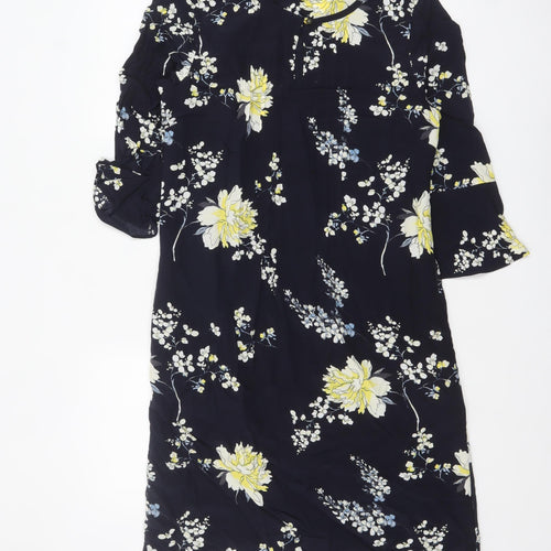 Laura Ashley Women’s Blue Floral Shift Dress Size 10 Viscose