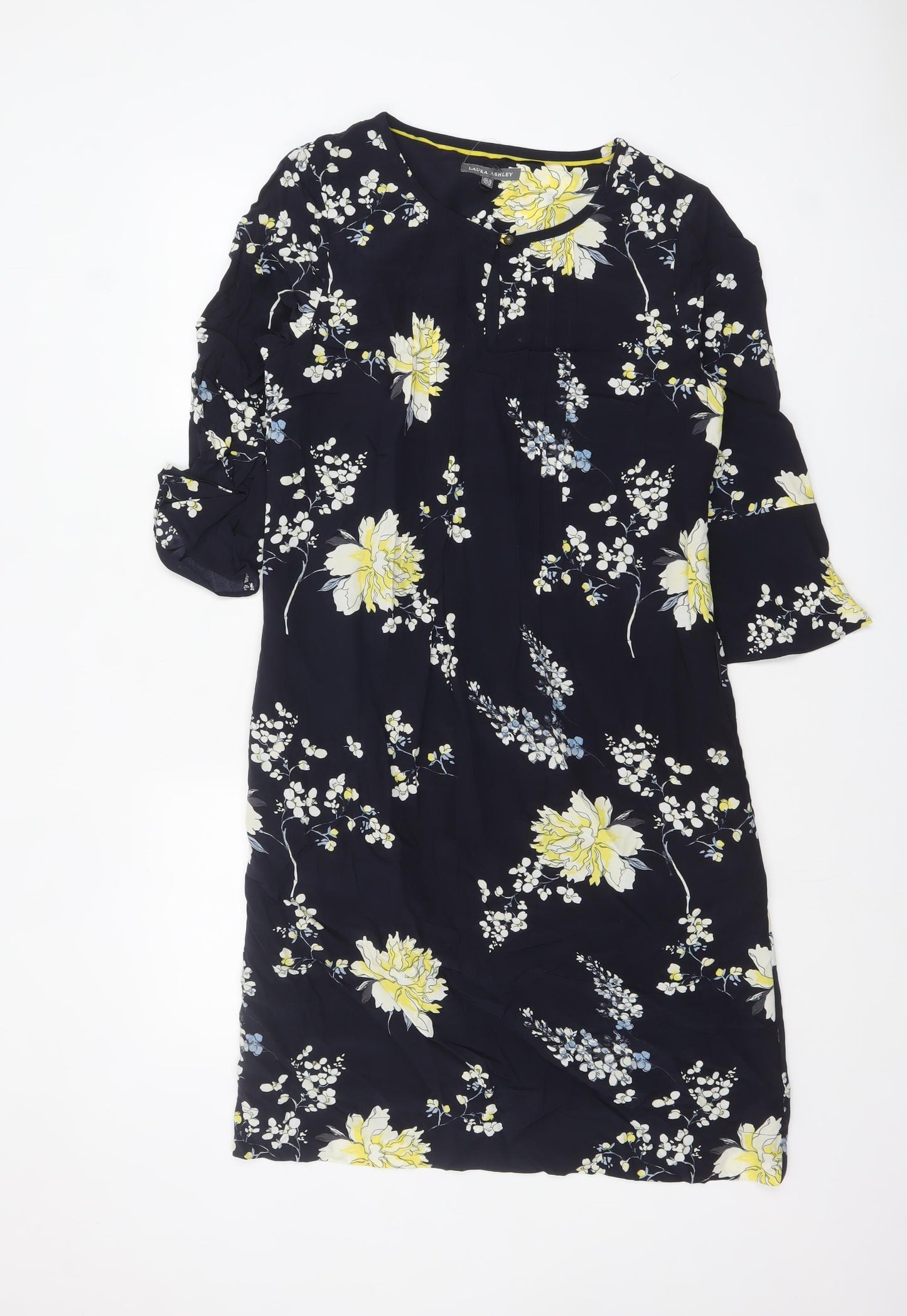 Laura Ashley Women’s Blue Floral Shift Dress Size 10 Viscose