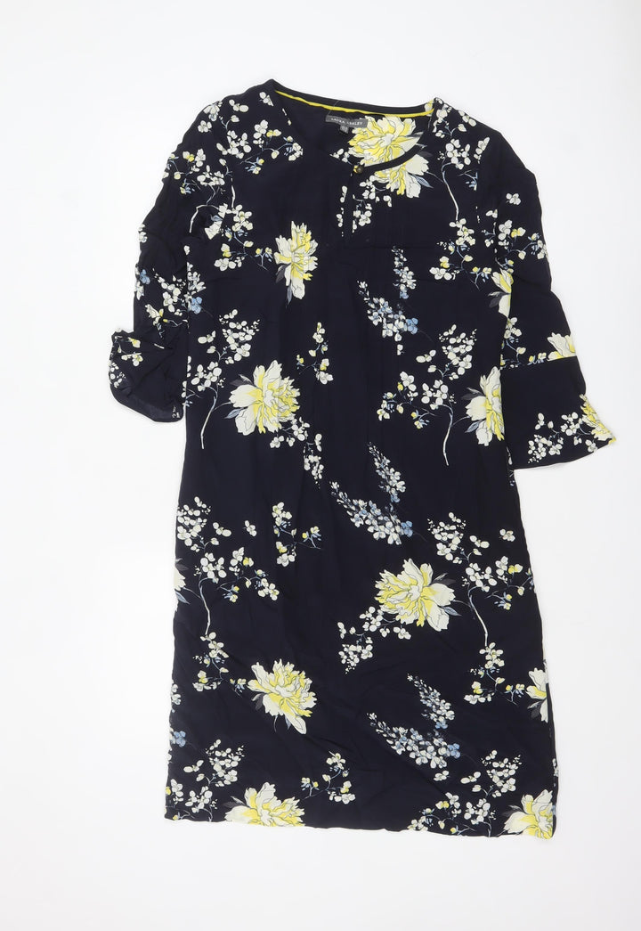 Laura Ashley Women’s Blue Floral Shift Dress Size 10 Viscose