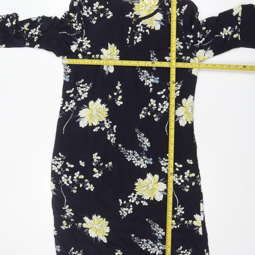 Laura Ashley Women’s Blue Floral Shift Dress Size 10 Viscose