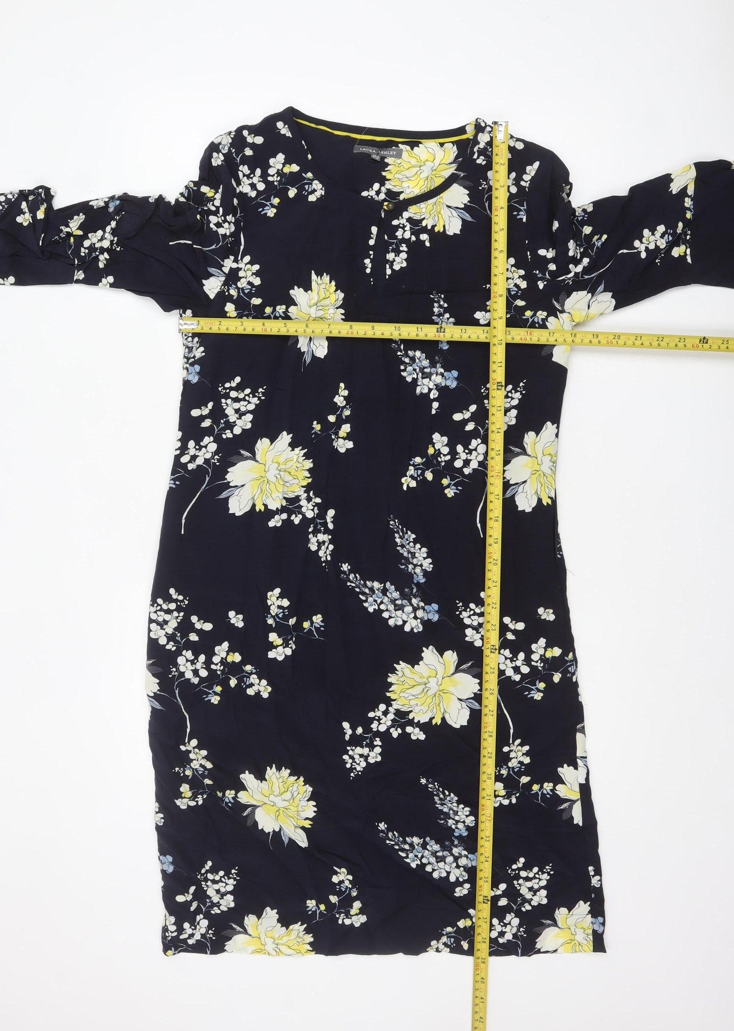 Laura Ashley Women’s Blue Floral Shift Dress Size 10 Viscose