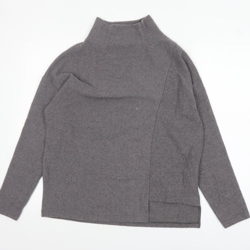 United Colors of Benetton Women's Grey XS Mock Neck Pullover Jumper
