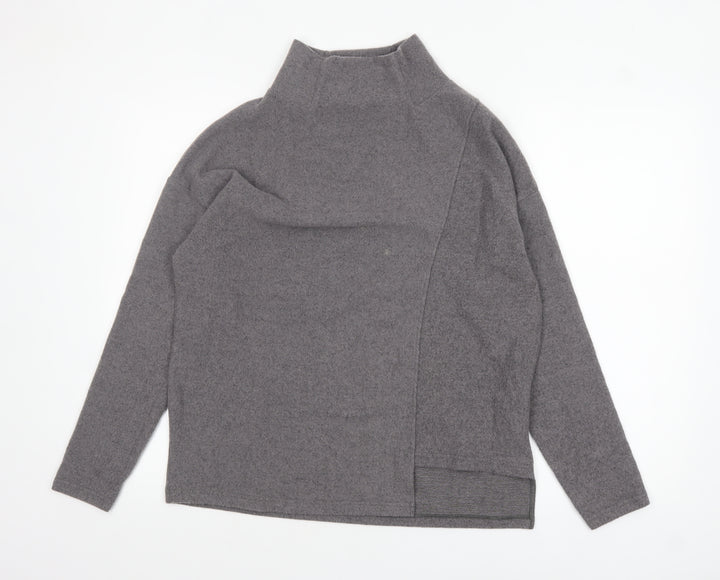 United Colors of Benetton Women's Grey XS Mock Neck Pullover Jumper