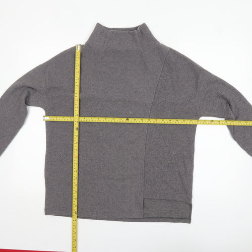 United Colors of Benetton Women's Grey XS Mock Neck Pullover Jumper