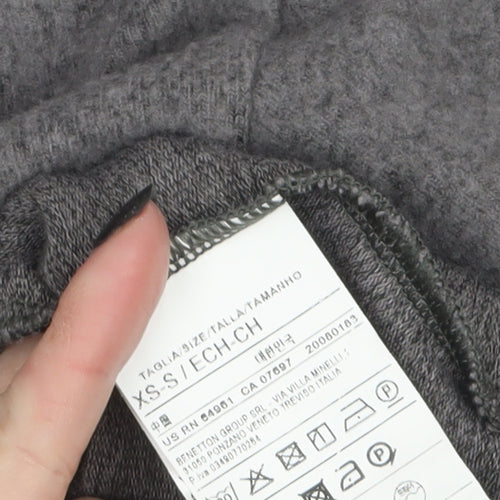 United Colors of Benetton Women's Grey XS Mock Neck Pullover Jumper