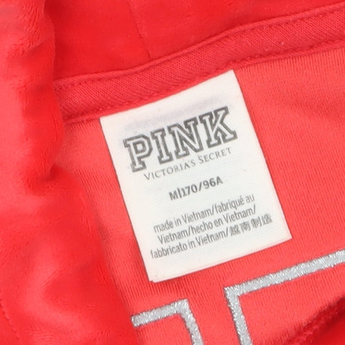 Victoria's Secret PINK Womens Red Velour Pullover Sweatshirt M
