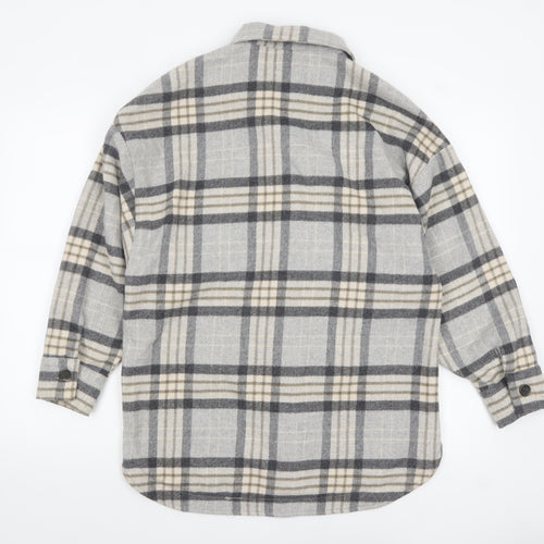 ZARA Women’s Grey Checked Flannel Shacket Jacket XS