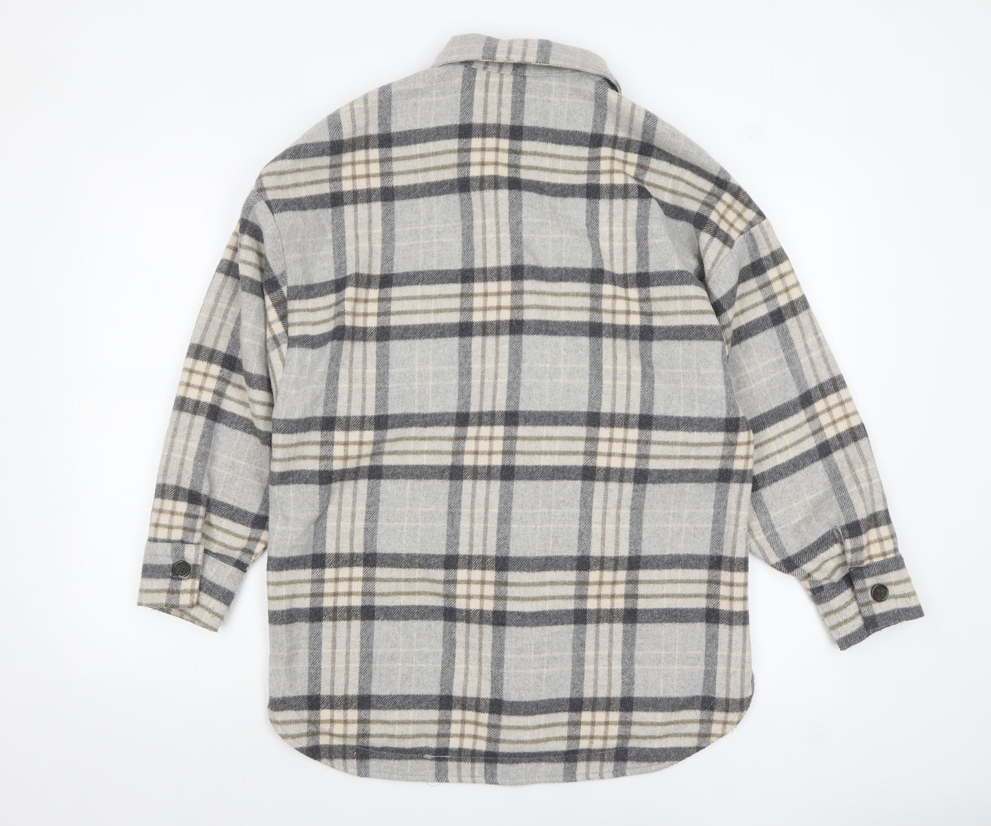 ZARA Women’s Grey Checked Flannel Shacket Jacket XS