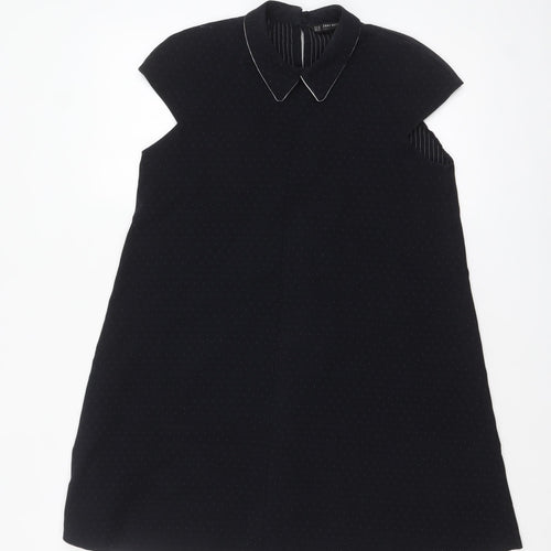 Zara Women’s Black Collared Sleeveless Shift Dress XS