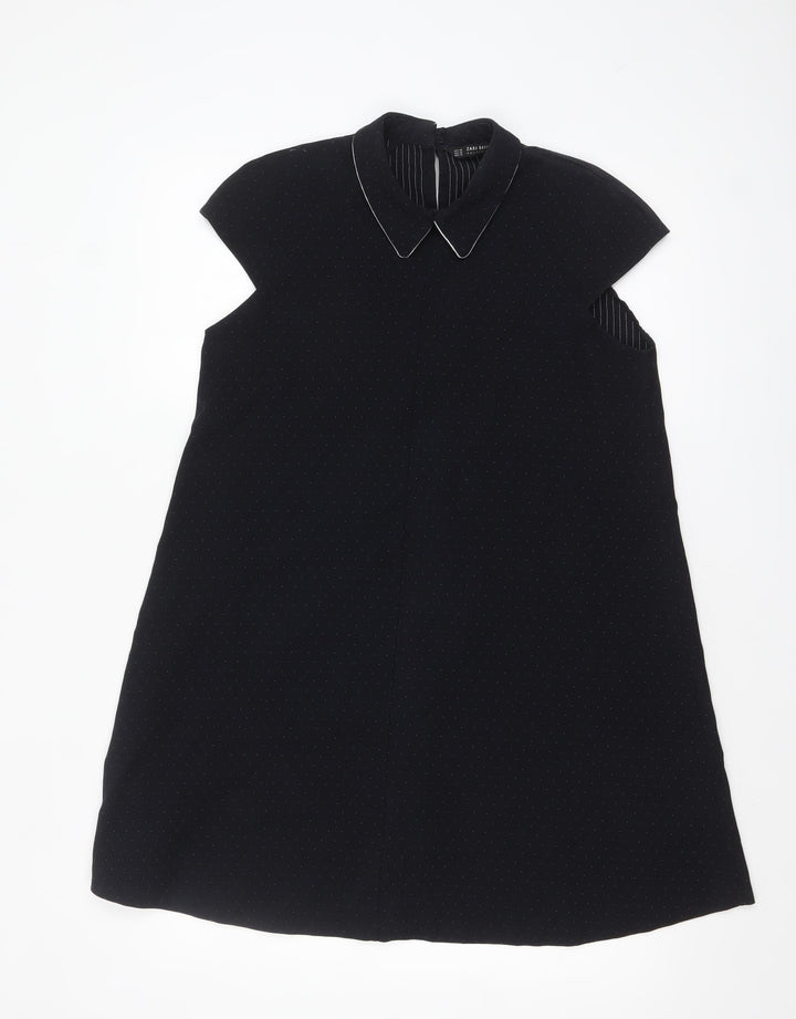 Zara Women’s Black Collared Sleeveless Shift Dress XS