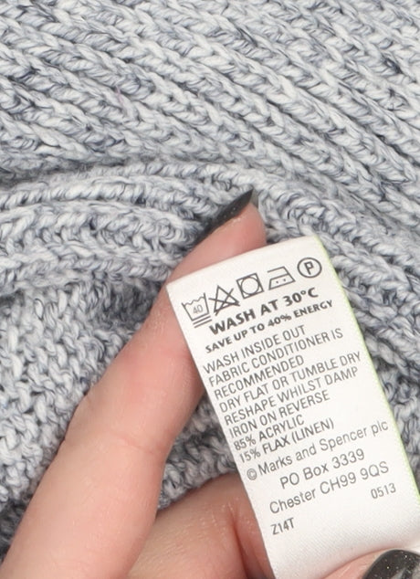 Marks and Spencer Women's Grey Size 16 Knit Open Cardigan