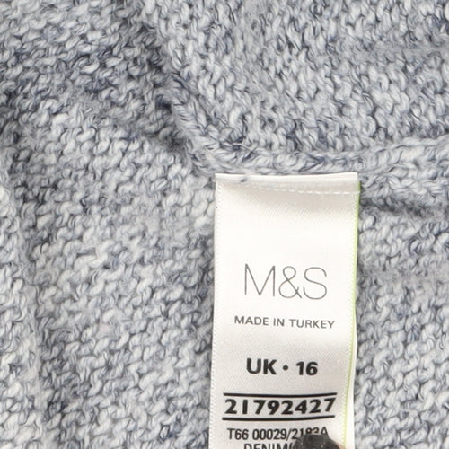 Marks and Spencer Women's Grey Size 16 Knit Open Cardigan