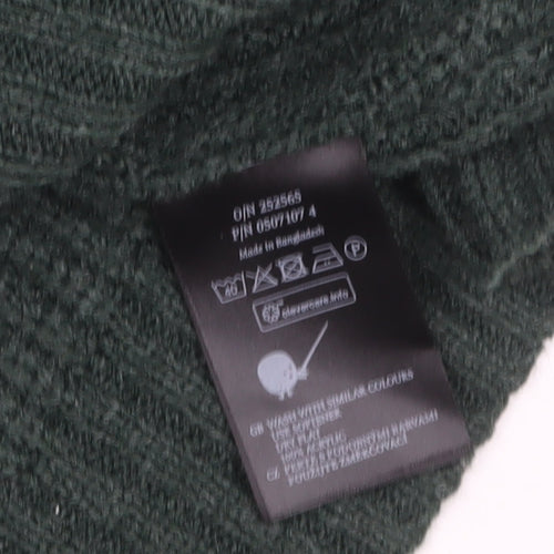 Monki Women's Green Roll Neck Chunky-Knit Jumper Size S