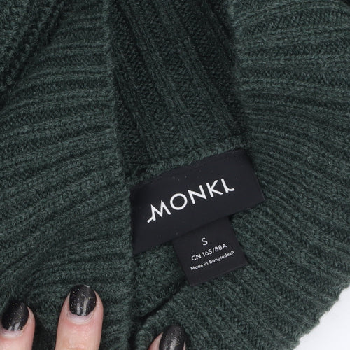 Monki Women's Green Roll Neck Chunky-Knit Jumper Size S