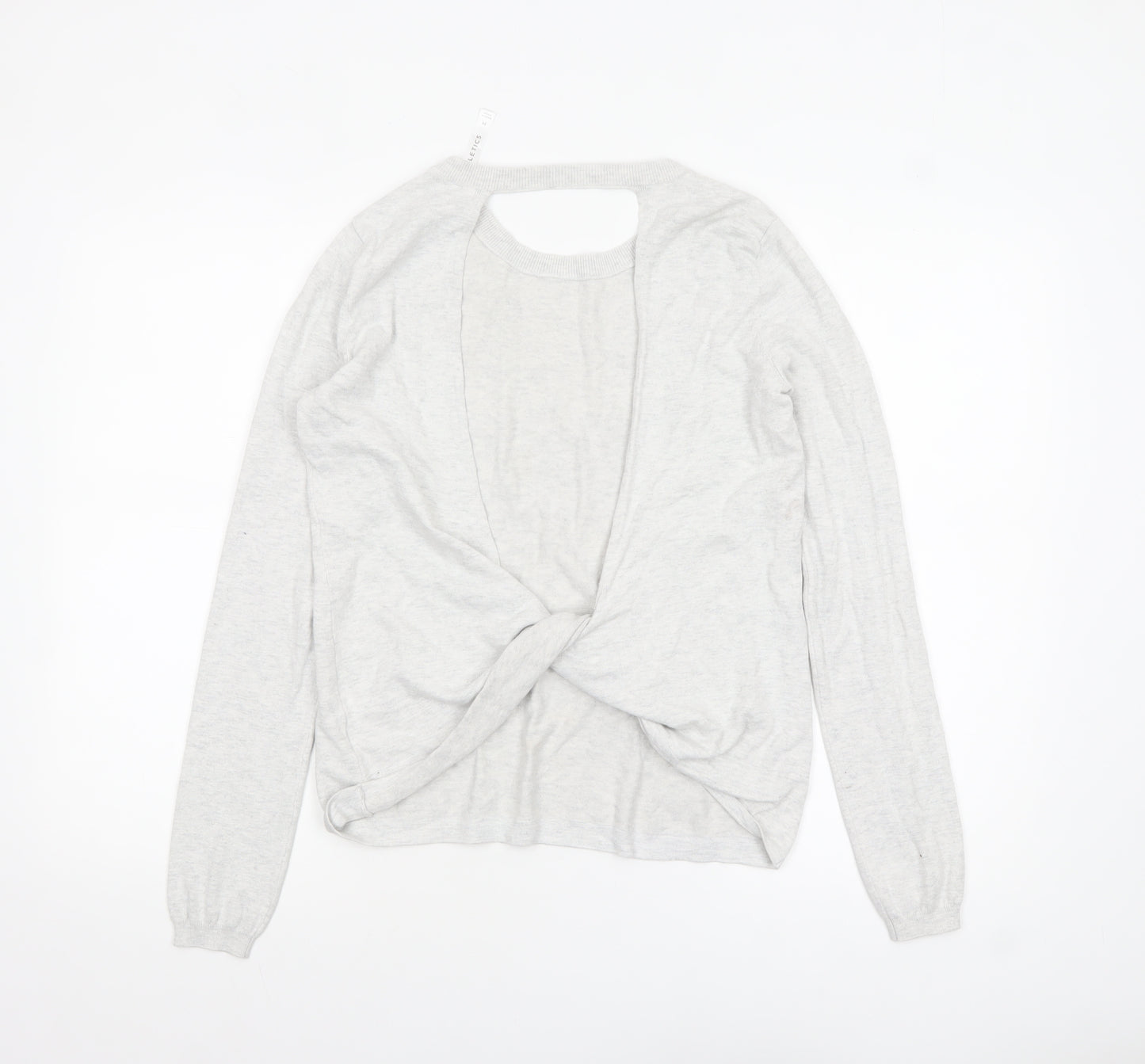 Fabletics Women Grey Knit Twist Back Cardigan Jumper M