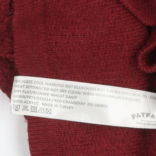 FatFace Women Red Knit Jumper Dress Size 12 3/4 Sleeve