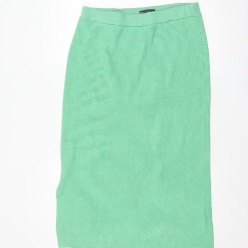Marks and Spencer Women's Green Knit Midi Pencil Skirt L