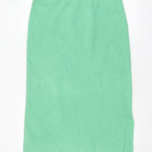Marks and Spencer Women's Green Knit Midi Pencil Skirt L